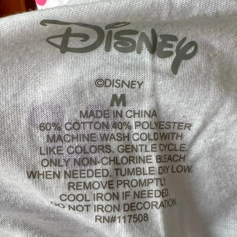 Disney Women's White with Multicolored Mickey Mouse Heads Print T-Shirt Size Med - Picture 8 of 9